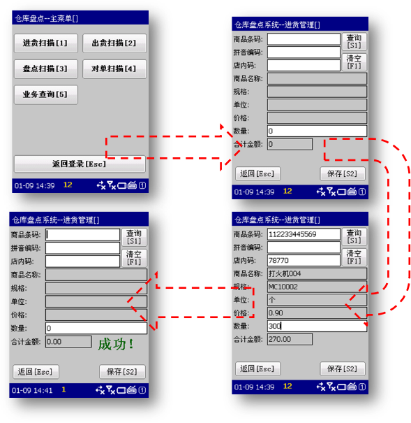 智能仓储系统手持机操作界面